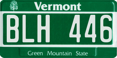 VT license plate BLH446