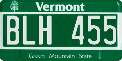 VT license plate BLH455