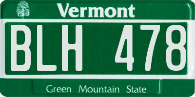 VT license plate BLH478