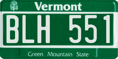 VT license plate BLH551