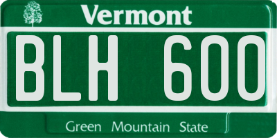 VT license plate BLH600