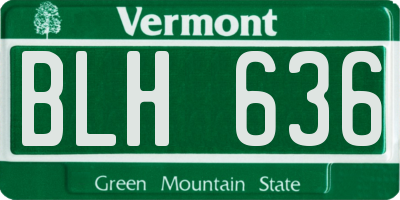 VT license plate BLH636