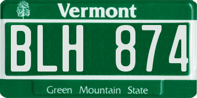 VT license plate BLH874