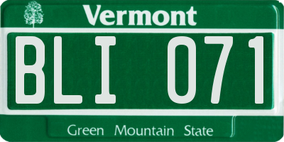 VT license plate BLI071