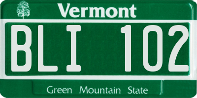 VT license plate BLI102