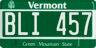 VT license plate BLI457