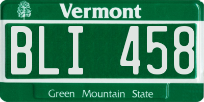VT license plate BLI458