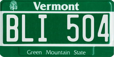 VT license plate BLI504