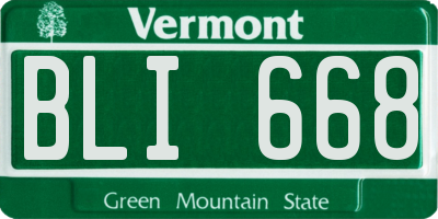 VT license plate BLI668