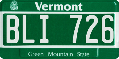 VT license plate BLI726