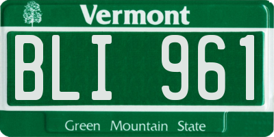 VT license plate BLI961