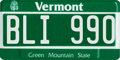 VT license plate BLI990