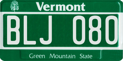 VT license plate BLJ080