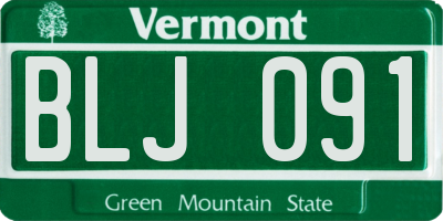 VT license plate BLJ091