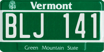 VT license plate BLJ141