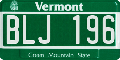 VT license plate BLJ196