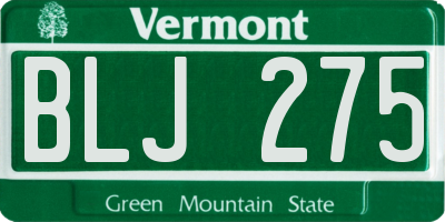 VT license plate BLJ275
