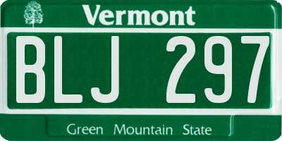 VT license plate BLJ297