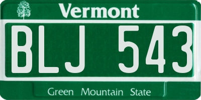 VT license plate BLJ543