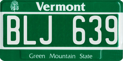 VT license plate BLJ639