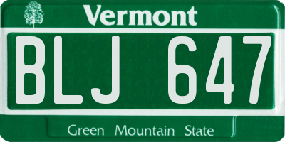 VT license plate BLJ647