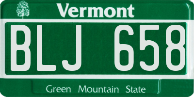VT license plate BLJ658