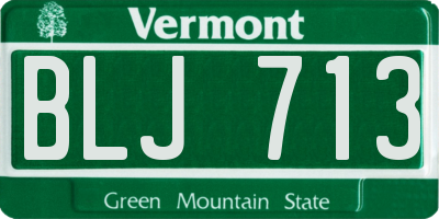 VT license plate BLJ713