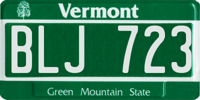 VT license plate BLJ723