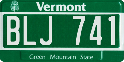 VT license plate BLJ741
