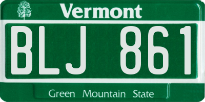 VT license plate BLJ861