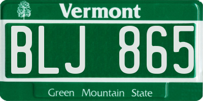 VT license plate BLJ865