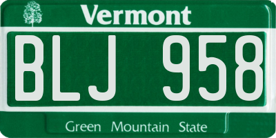 VT license plate BLJ958