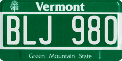 VT license plate BLJ980