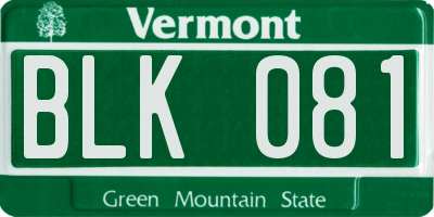 VT license plate BLK081