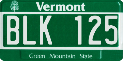 VT license plate BLK125
