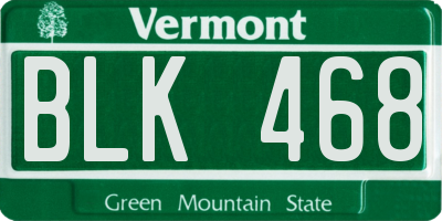 VT license plate BLK468