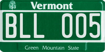 VT license plate BLL005