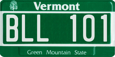 VT license plate BLL101