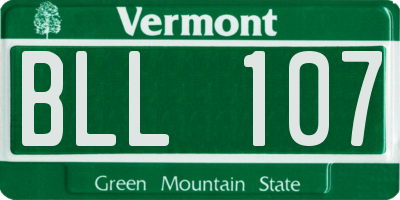 VT license plate BLL107