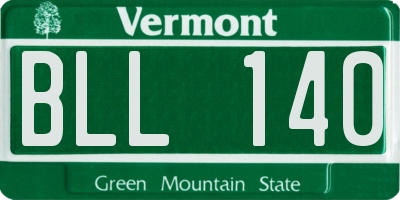 VT license plate BLL140