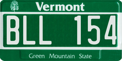 VT license plate BLL154