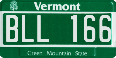 VT license plate BLL166