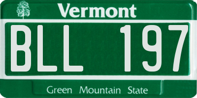 VT license plate BLL197
