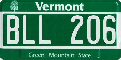 VT license plate BLL206