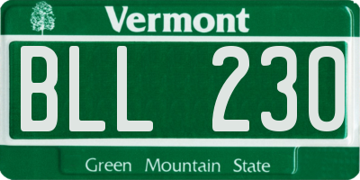 VT license plate BLL230