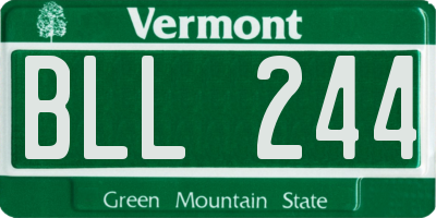 VT license plate BLL244