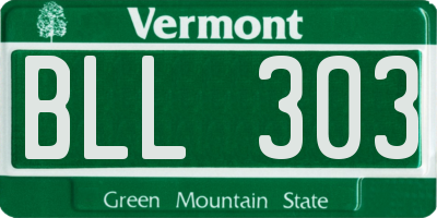 VT license plate BLL303