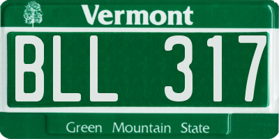 VT license plate BLL317