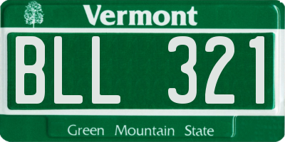 VT license plate BLL321