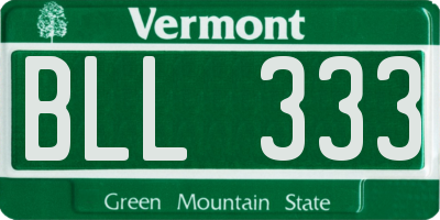 VT license plate BLL333